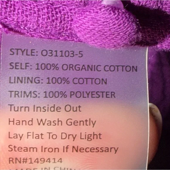 Johnny Was, Calme like new, cotton Purple Gauze Tiered Dress, size xl ๐๐ - Picture 11 of 14